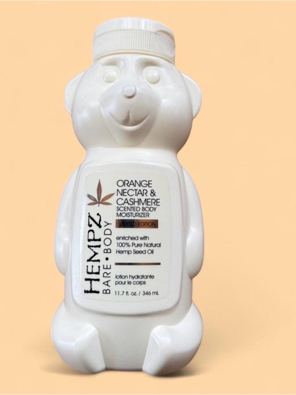 Limited Hempz White Bear-Shaped orange nectar & cashmere Body Moisturizer Bottle